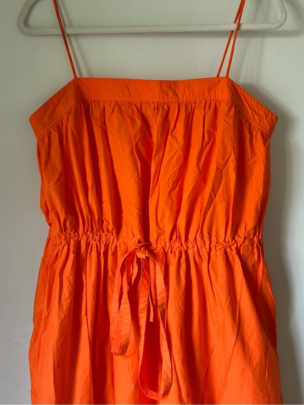 GANNI Cotton Poplin Maxi Strap Dress Orange Size 40 8/10 L - Picture 3 of 8